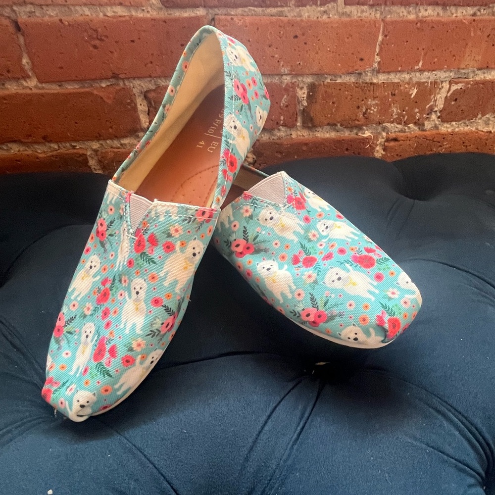 Westie Dog Pattern canvas shoes
